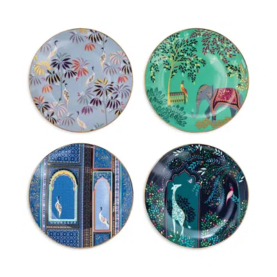PORTMEIRION SARA MILLER INDIA CAKE PLATES, SET OF 4