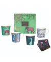 Portmeirion Sara Miller India Mug And Coaster 8-pc. Set, Service For 4 In Multi