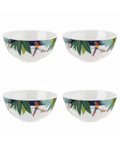 Portmeirion Sara Miller Parrot Bowl, Set Of 4 In White