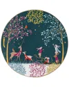Portmeirion Sara Miller Woodland Tales 9in Deer & Robin Serving Plate In Multi