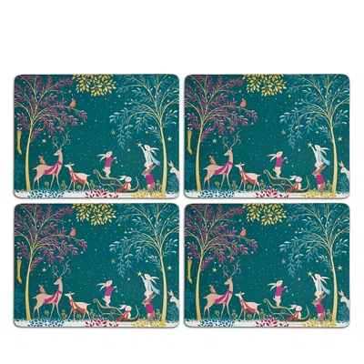 Portmeirion Sara Miller Woodland Tales Placemats, Set Of 4 In Blue