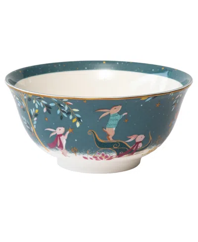 Portmeirion Sara Miller Woodland Tales Rabbit Sleigh Candy Bowl In Blue
