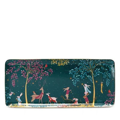 Portmeirion Sara Miller Woodland Tales Sandwich Tray, Deer Robin In Blue