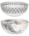 Portmeirion Set Of 2 Artisanne Noir Noodle Bowls