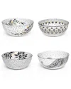 Portmeirion Set Of 4 Artisanne Noir Rice Bowls