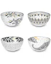 Portmeirion Set Of 4 Artisanne Noir Rice Bowls