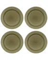 Portmeirion Set Of 4 Botanic Garden Harmony Dinner Plates In Moss Green