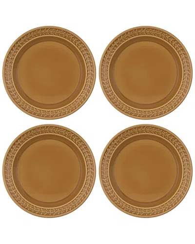 Portmeirion Set Of 4 Botanic Garden Harmony Dinner Plates In Amber