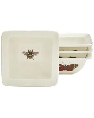 Portmeirion Set Of 4 Botanic Garden Harmony Square Dishes In Neutral