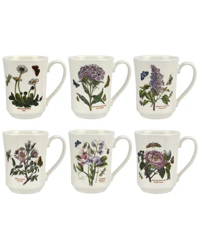 Portmeirion Set Of 6 Botanic Garden Flared Tankard Mugs In Multi