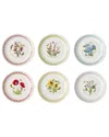 Portmeirion Set Of 6 Botanic Garden Meadow Salad Plates In White