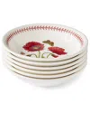 Portmeirion Set Of 6 Botanic Garden Meadow Pasta Bowls In White