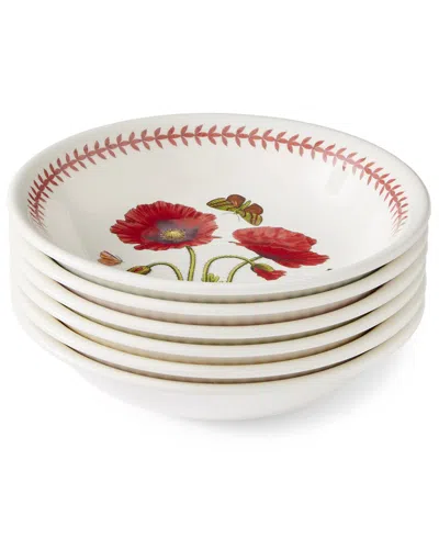 Portmeirion Set Of 6 Botanic Garden Meadow Pasta Bowls In White