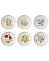 Portmeirion Set Of 6 Botanic Garden Meadow Salad Plates In White