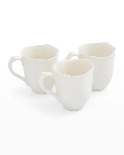 Portmeirion Sophie Conran Floret 14 Oz. Mugs, Set Of 4 In Creamy White