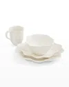 Portmeirion Sophie Conran Floret 4-piece Place Setting In Creamy White