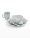 Portmeirion Sophie Conran Floret 4-piece Place Setting In Gray