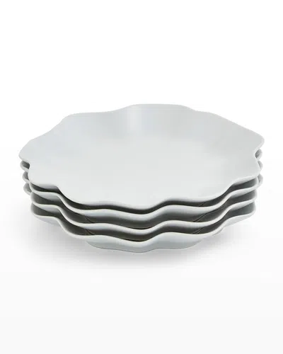 Portmeirion Sophie Conran Floret Dinner Plates, Set Of 4 In Dove Grey