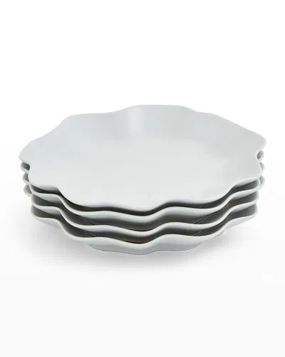 Portmeirion Sophie Conran Floret Dinner Plates, Set Of 4 In Dove Gray