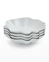 Portmeirion Sophie Conran Floret Dove Grey To Pasta Bowl, Set Of 4 In Dove Grey