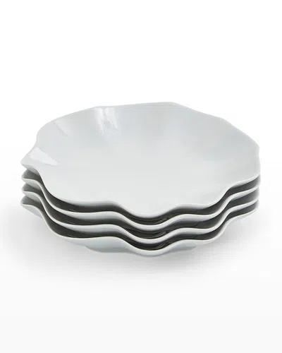 Portmeirion Sophie Conran Floret Salad Plates, Set Of 4 In Dove Grey