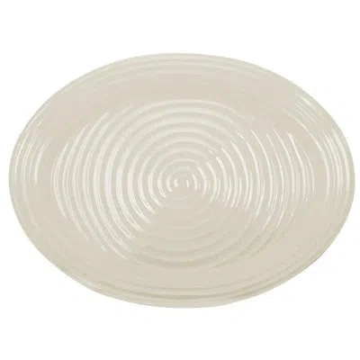 Portmeirion Sophie Conran Platter Oval Md 14.5"x12" In Pebble