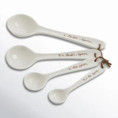Portmeirion Sophie Conran White Measuring Spoons S/4 In Brown;white
