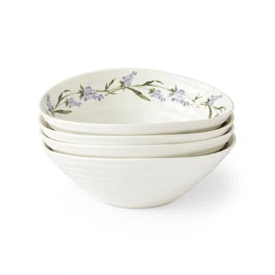 Portmeirion Set Of 4 Sophie Conran Lavandula 7.5in Cereal Bowls In White