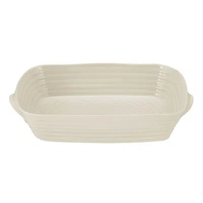Portmeirion Sophie Conran-pebble Lg Hndl Rect Rst Dish 14x11"