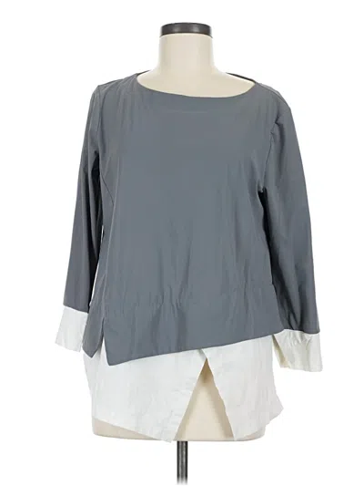 Pre-owned Porto 3/4 Sleeve Blouse In Gray