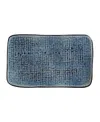 Porto Brasil 10.63" Stoneware Medium Rectangular Juta Platters, Set Of 4 In Denim
