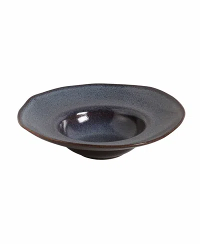 Porto Brasil 11.02" Stoneware Deep Rim Plates, Set Of 4 In Blue