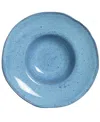 Porto Brasil 11.02" Stoneware Deep Rim Plates, Set Of 4 In Breeze