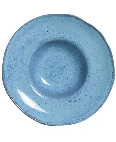 Porto Brasil 11.02" Stoneware Deep Rim Plates, Set Of 4 In Breeze