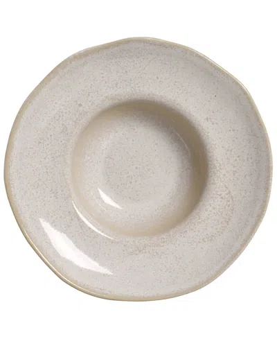 Porto Brasil 11.02" Stoneware Deep Rim Plates, Set Of 4 In Latte