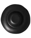 Porto Brasil 11.02" Stoneware Deep Rim Plates, Set Of 4 In Matte Black