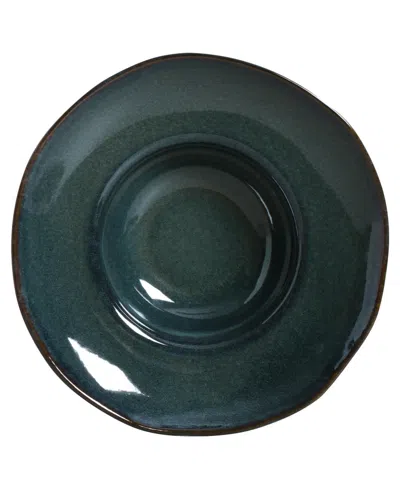 Porto Brasil 11.02" Stoneware Deep Rim Plates, Set Of 4 In Oceano