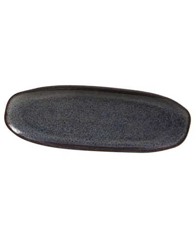Porto Brasil 14.17" Stoneware Large Shallow Oval Platters, Set Of 4 In Blue