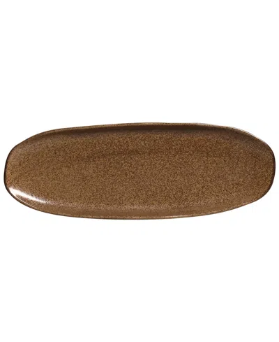 Porto Brasil 14.17" Stoneware Large Shallow Oval Platters, Set Of 4 In Dijon