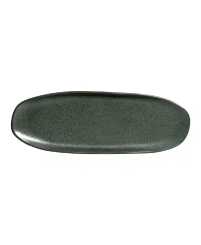 Porto Brasil 14.17" Stoneware Large Shallow Oval Platters, Set Of 4 In Green