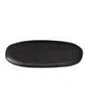 Porto Brasil 14.17" Stoneware Large Shallow Oval Platters, Set Of 4 In Matte Black