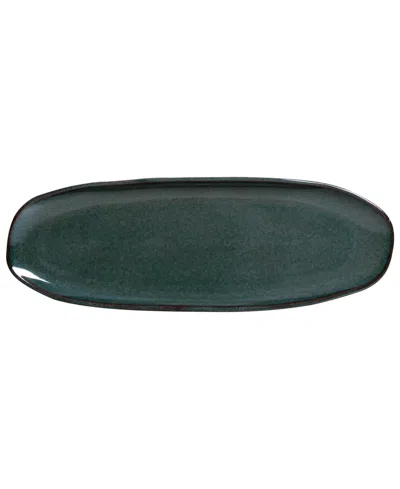 Porto Brasil 14.17" Stoneware Large Shallow Oval Platters, Set Of 4 In Oceano