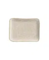 Porto Brasil 7" Stoneware Rectangular Juta Platters, Set Of 4 In Latte