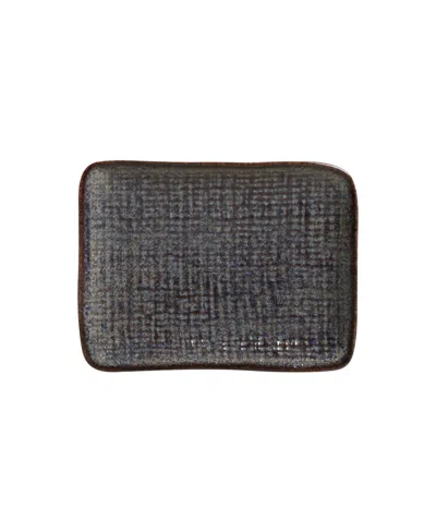 Porto Brasil 7" Stoneware Rectangular Juta Platters, Set Of 4 In Blue