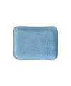 Porto Brasil 7" Stoneware Rectangular Juta Platters, Set Of 4 In Breeze