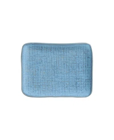 Porto Brasil 7" Stoneware Rectangular Juta Platters, Set Of 4 In Breeze