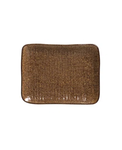Porto Brasil 7" Stoneware Rectangular Juta Platters, Set Of 4 In Dijon