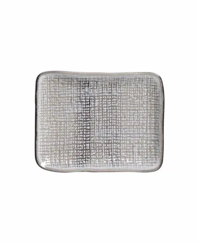 Porto Brasil 7" Stoneware Rectangular Juta Platters, Set Of 4 In Gray