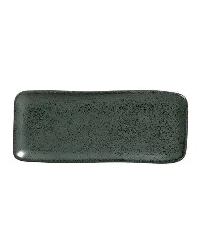 Porto Brasil 8.6" Stoneware Rectangular Platters, Set Of 4 In Green