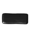 Porto Brasil 8.6" Stoneware Rectangular Platters, Set Of 4 In Matte Black
